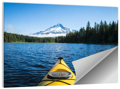 Yellow Kayak at Trillium Lake Wall Art