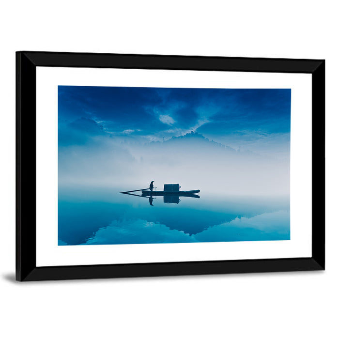 Dongjiang Lake Morning Wall Art as a framed print