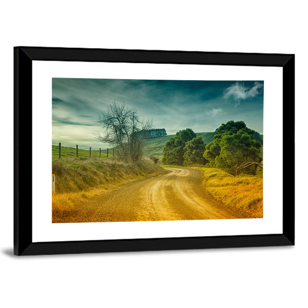 Golden Country Road Wall Art