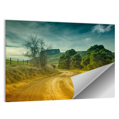 Golden Country Road Wall Art