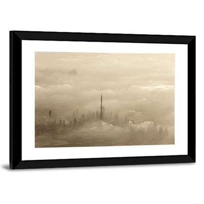 Dubai Haze Over Burj Khalifa Wall Art
