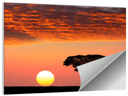 Serengeti Sunset Silhouette Wall Art