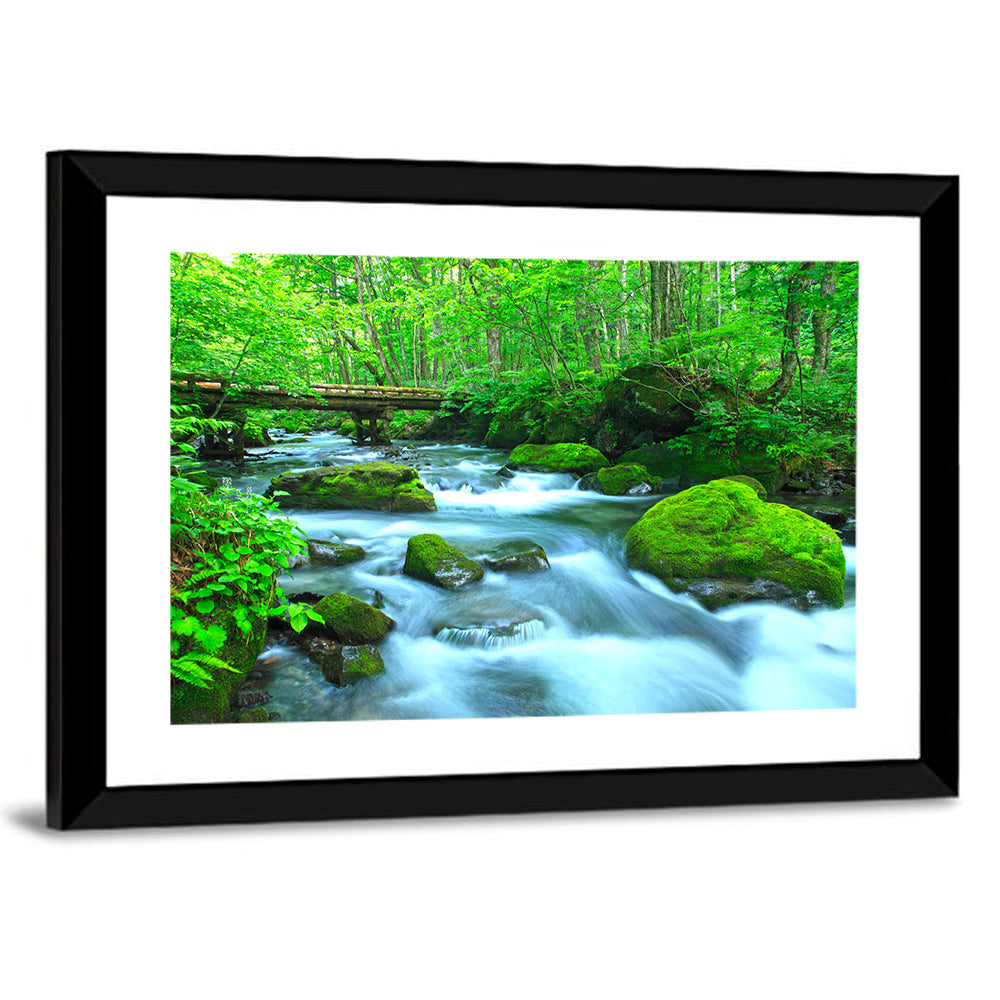 Mossy Forest Stream Wall Art