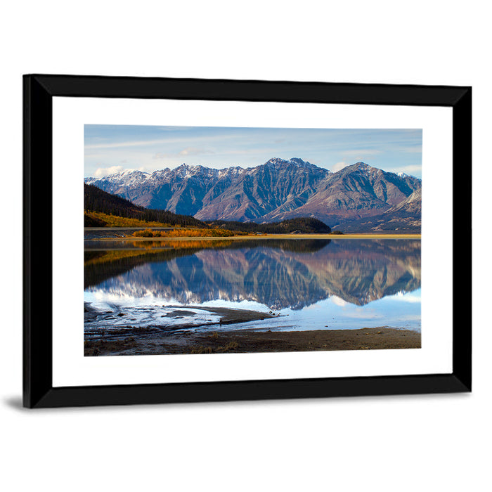 Kluane Lake Autumn Reflection Wall Art as a framed print