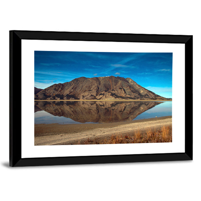Rocky Peak Reflection, Kluane Lake Wall Art as a framed print