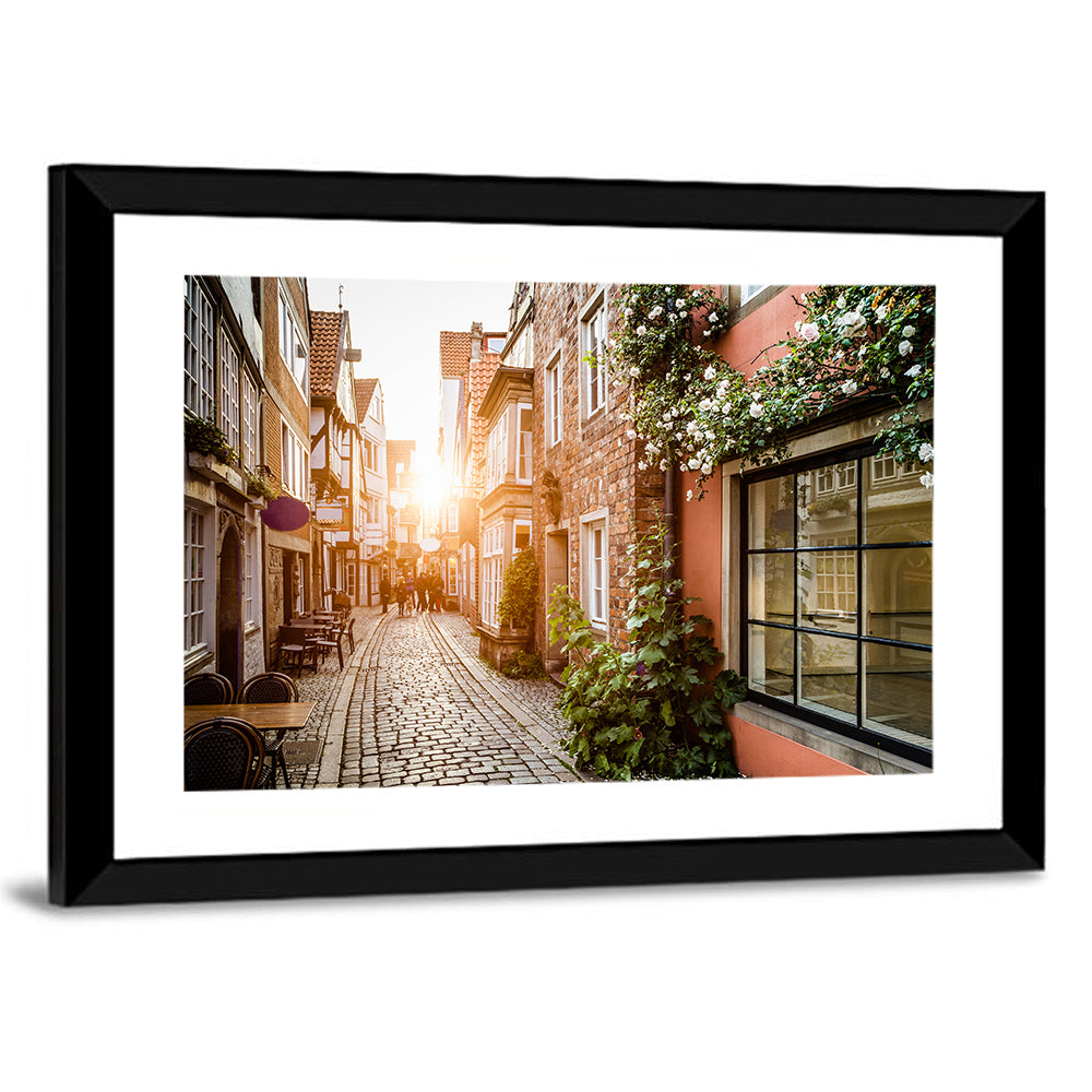 Schnoorviertel Cobblestone Lane Wall Art