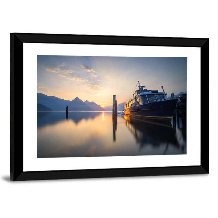 Lake Lucerne Sunset Wall Art as a framed print