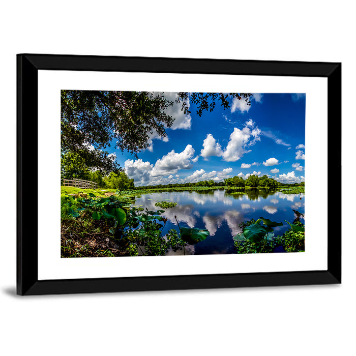 Brazos Bend Lake Reflection Wall Art as a framed print