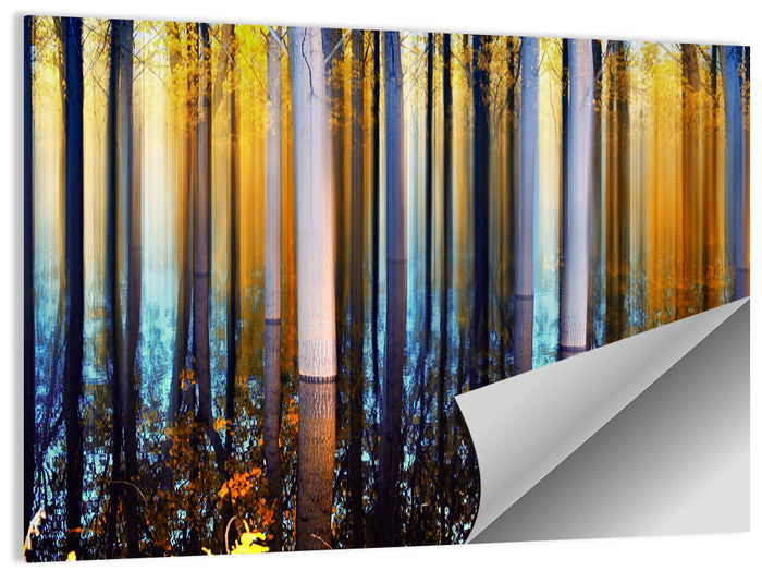 Ethereal Autumn Forest Reflection Abstract Wall Art as a poster print