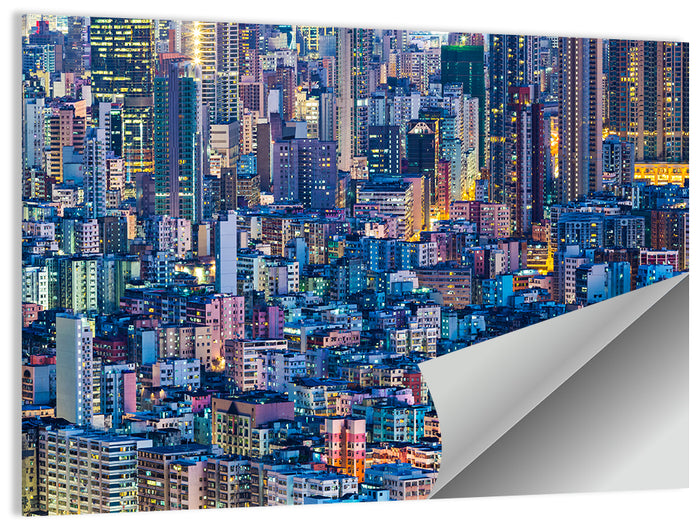 Hong Kong Night Cityscape from Above Wall Art as a poster print