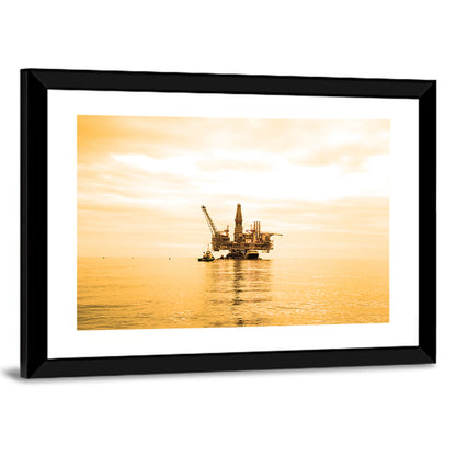 Golden Hour Oil Rig Wall Art
