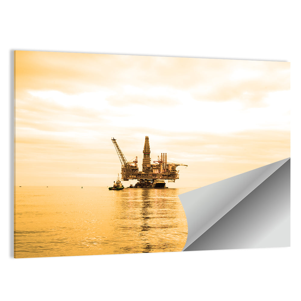 Golden Hour Oil Rig Wall Art