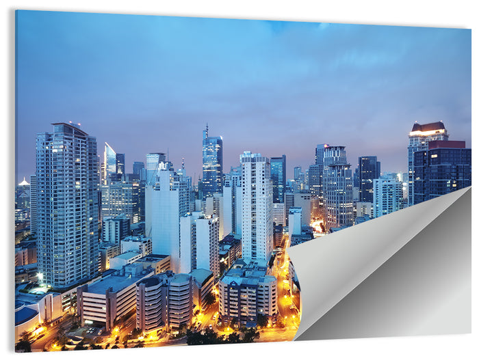 Manila Cityscape at Dusk Wall Art as a poster print