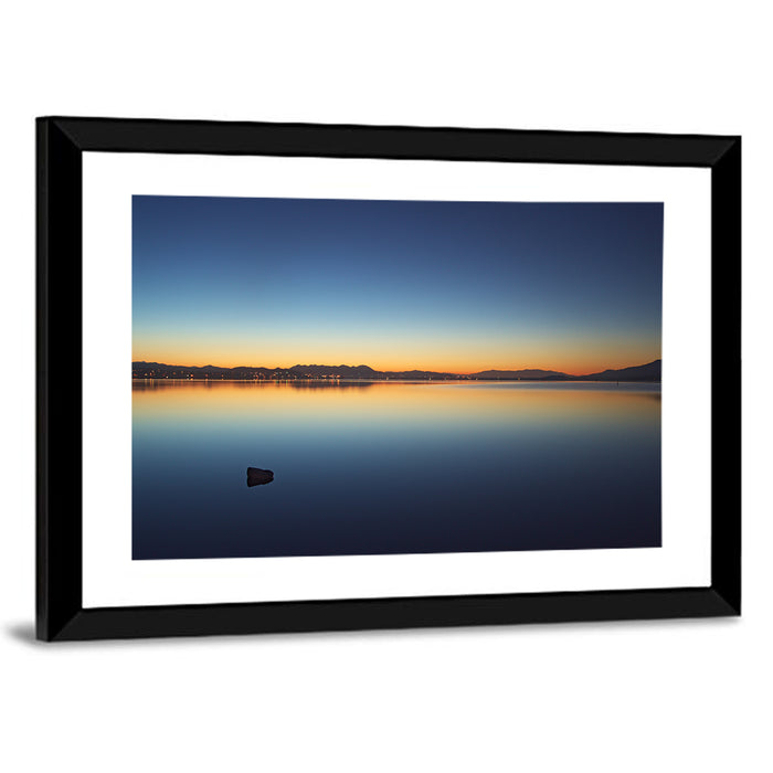 Lake Elsinore Sunset Wall Art as a framed print