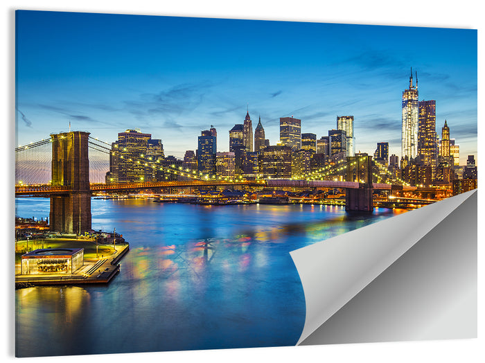 Brooklyn Bridge with Jane's Carousel Wall Art as a poster print
