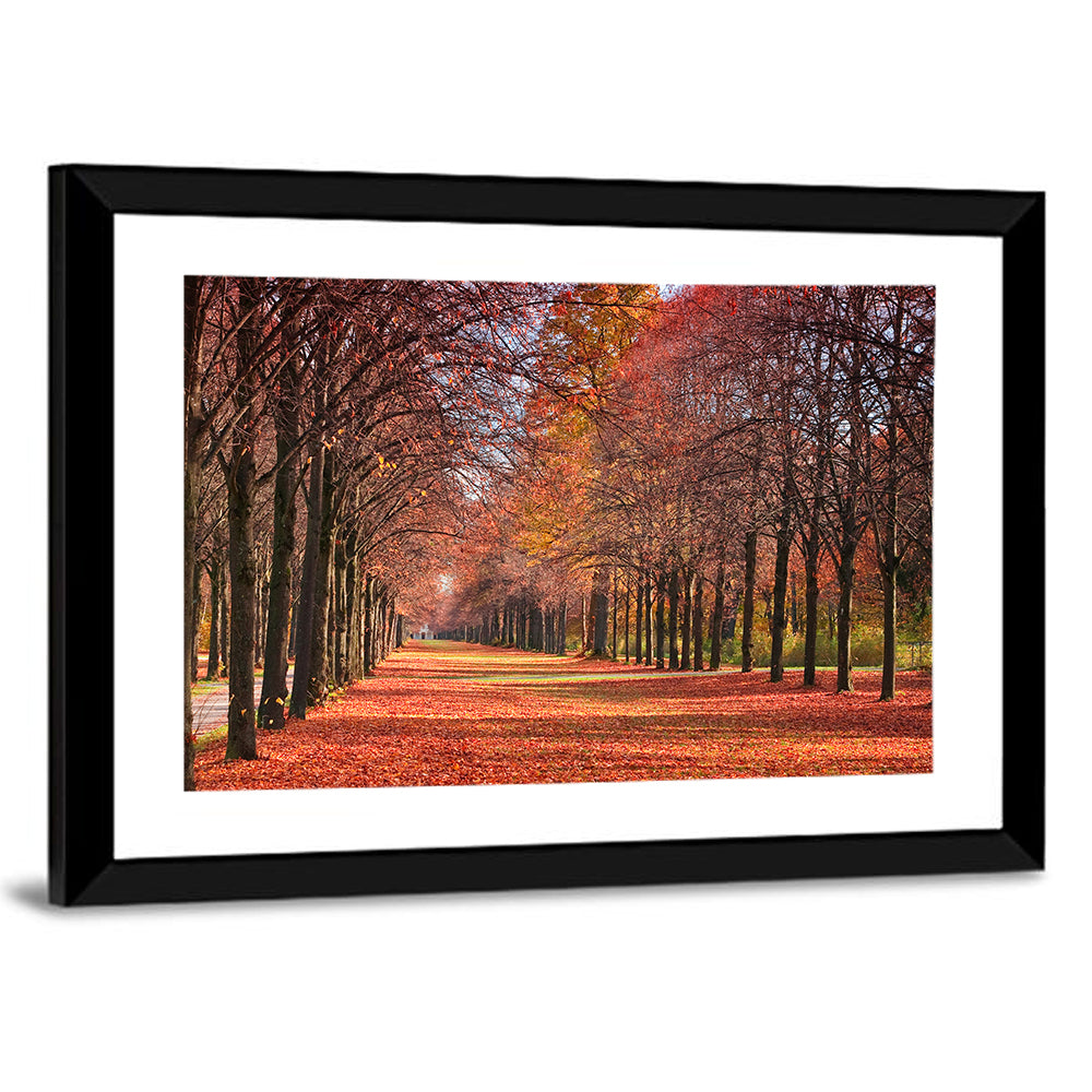 Tree-lined Autumn Lane Wall Art