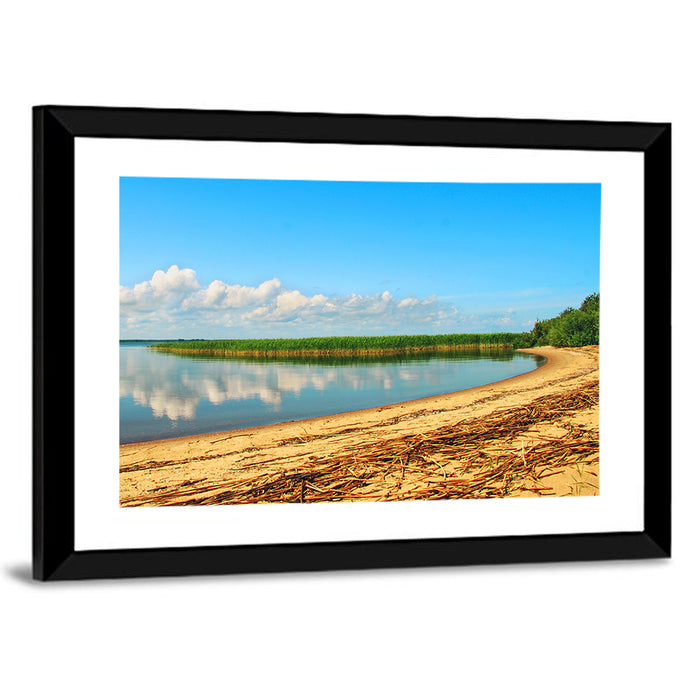 Lake Pskov Shoreline Wall Art as a framed print