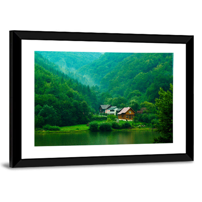 Mist Over Lake Tarnita Wall Art as a framed print