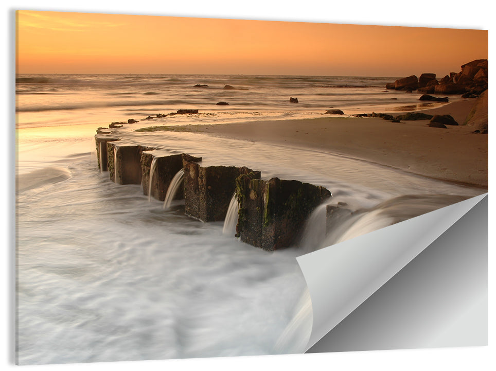 Breakwater at Golden Hour Wall Art