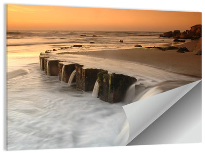 Breakwater at Golden Hour Wall Art