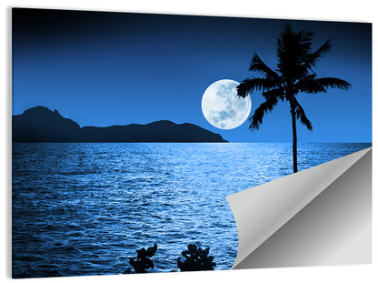 Lunar Beach Night Wall Art