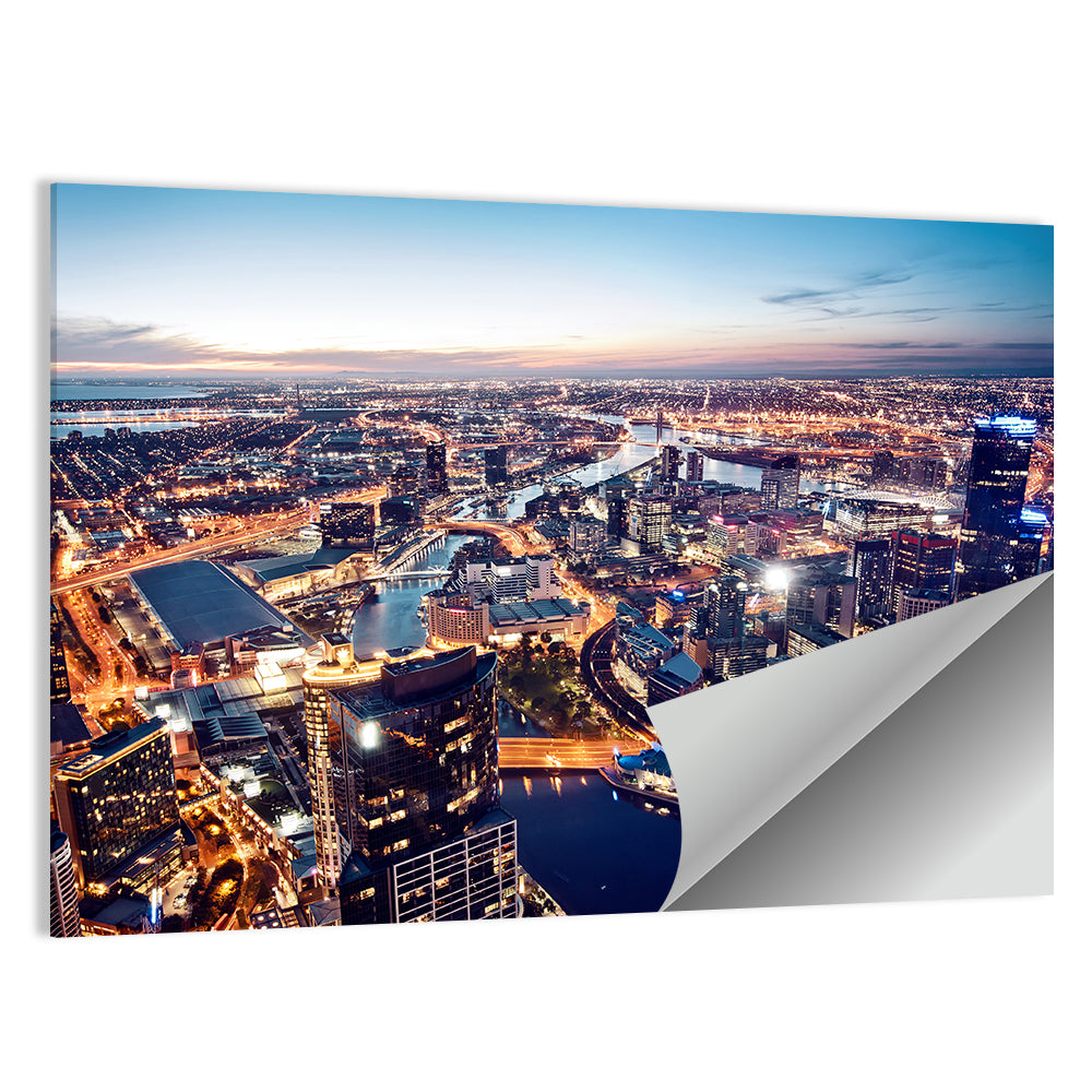 Melbourne Twilight Skyline Wall Art