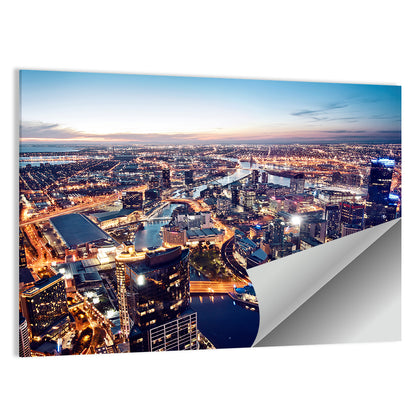 Melbourne Twilight Skyline Wall Art