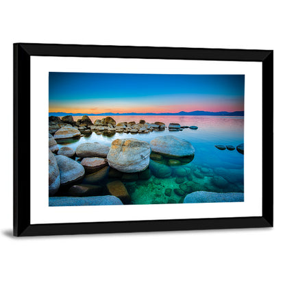 Lake Tahoe Sunset Boulders Wall Art
