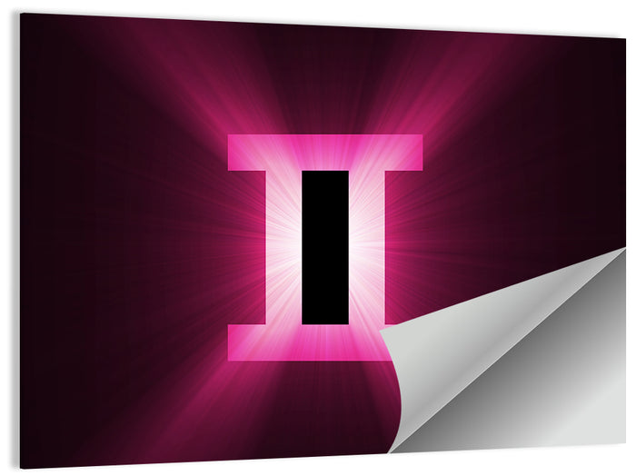 Radiant Gemini Symbol Wall Art as a poster print