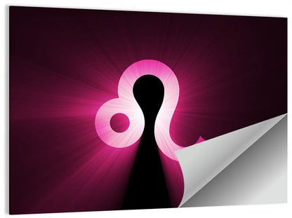 Glowing Magenta Leo Symbol Wall Art