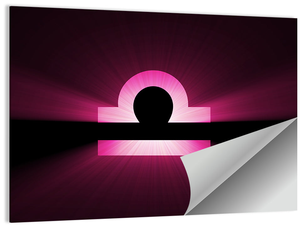Libra Symbol Neon Glow Wall Art