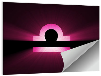 Libra Symbol Neon Glow Wall Art