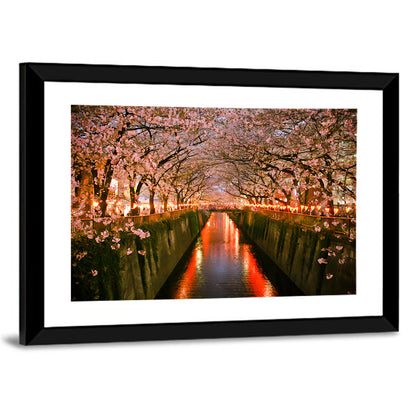 Meguro River Cherry Blossoms Wall Art