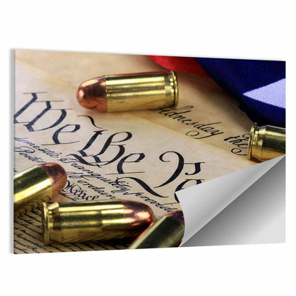 Second Amendment Bullets on Constitution Wall Art