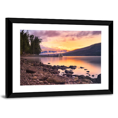 Lake Mcdonald Sunset Reflection Wall Art
