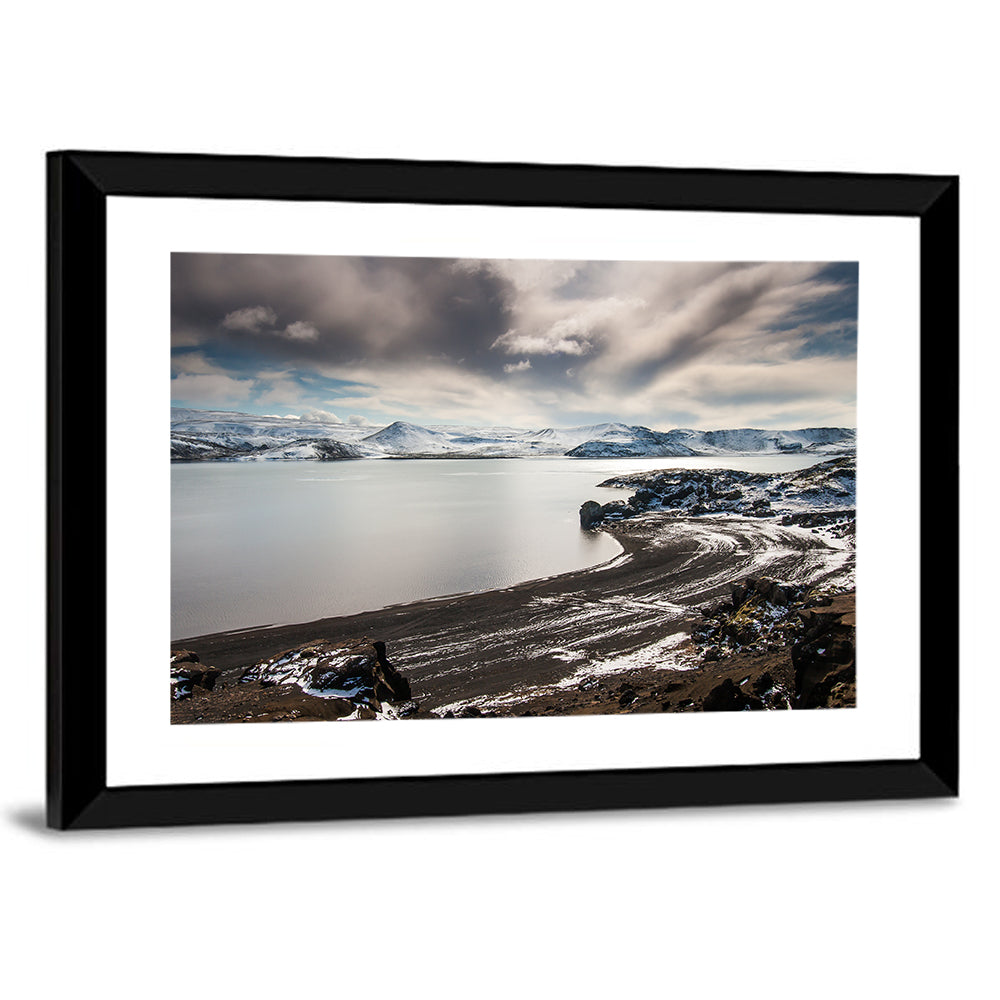 Kleifarvatn Black Sand Shore Wall Art
