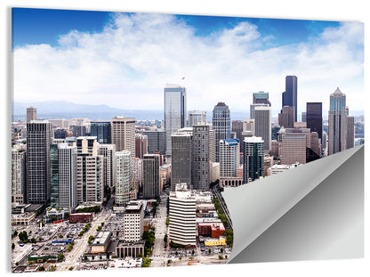 Aerial Seattle Skyline Cityscape Wall Art