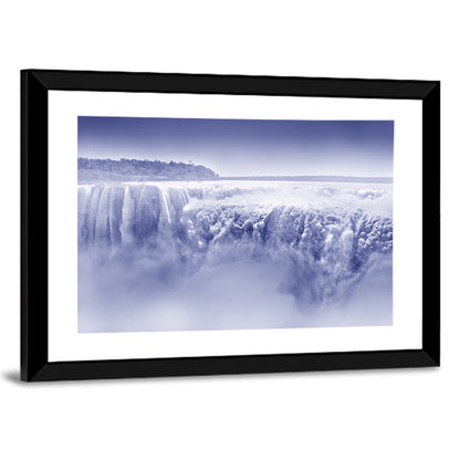 Iguazu Falls Blue Monochrome Wall Art