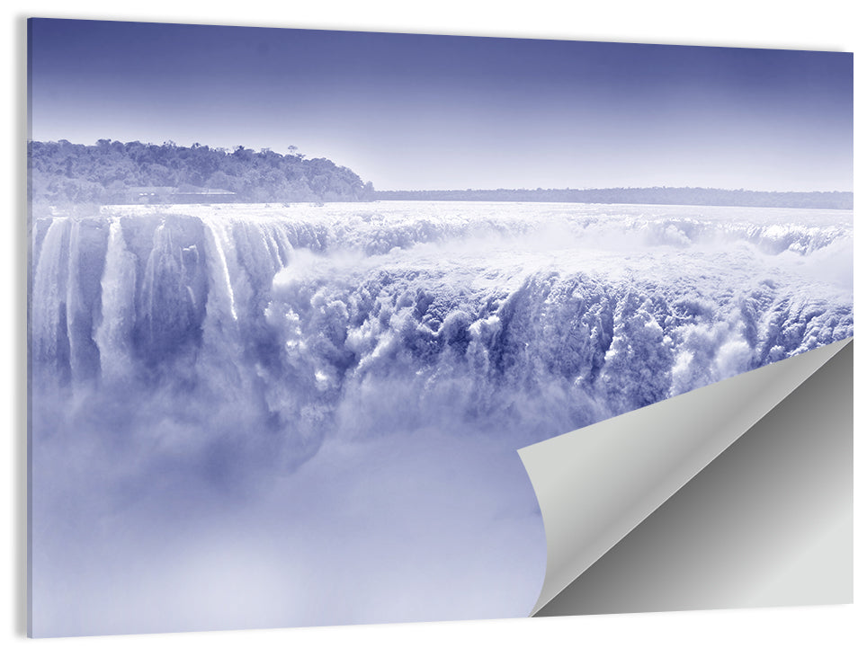 Iguazu Falls Blue Monochrome Wall Art