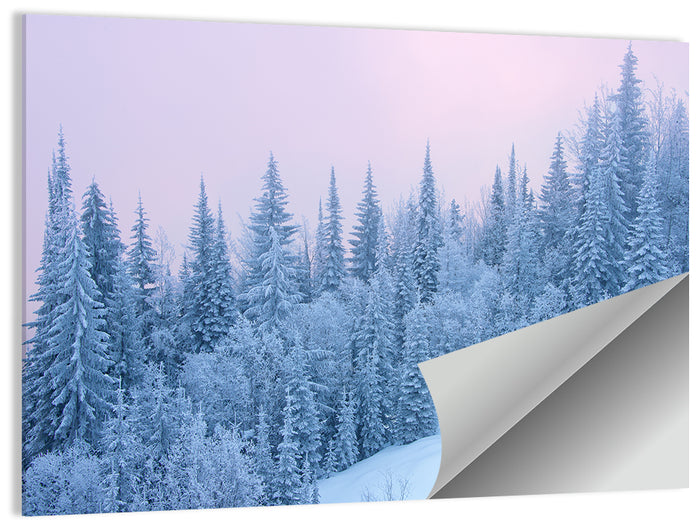 Snowy Winter Forest Wall Art as a poster print