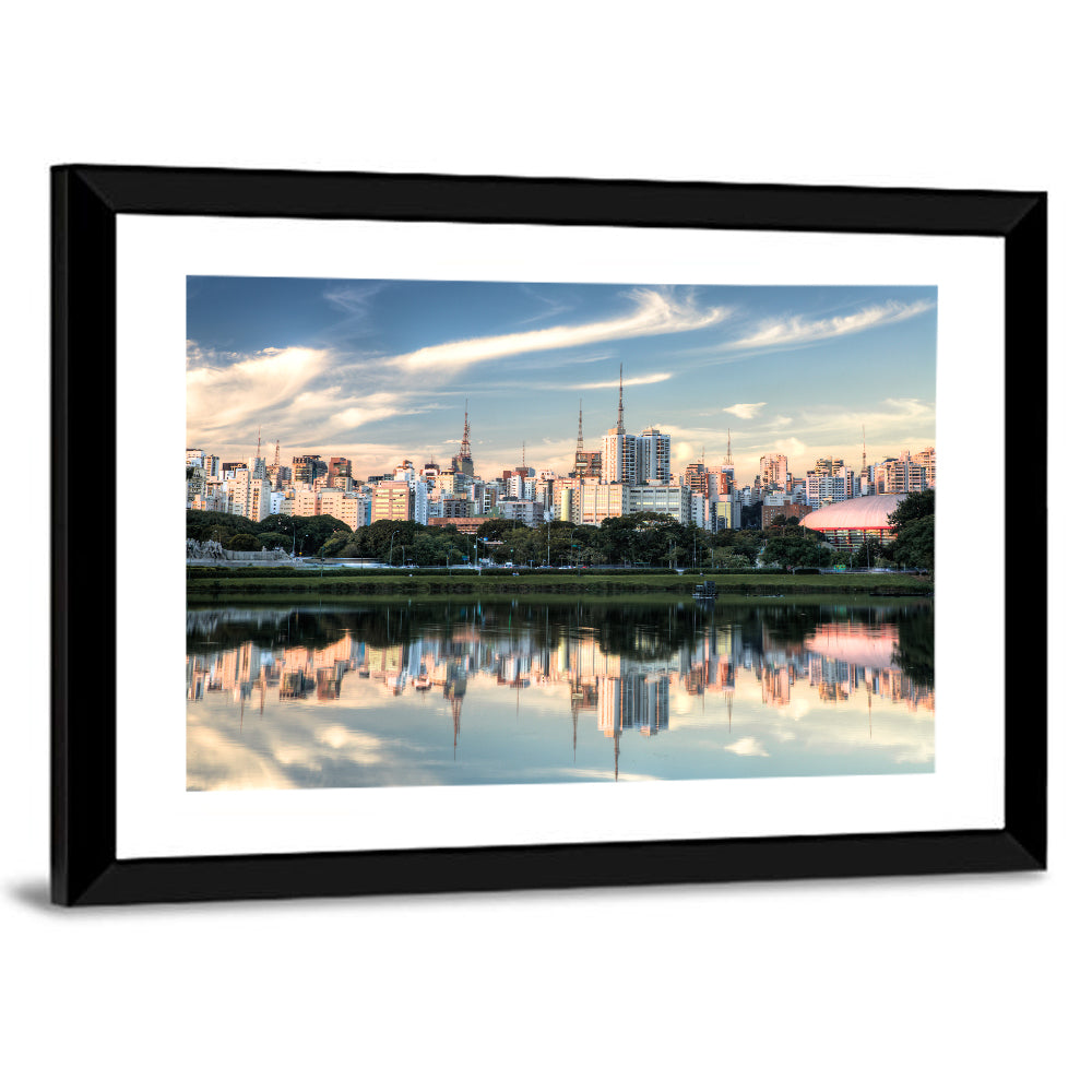 Ibirapuera Park Golden Hour Reflection Wall Art