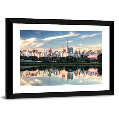 Ibirapuera Park Golden Hour Reflection Wall Art