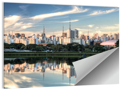 Ibirapuera Park Golden Hour Reflection Wall Art
