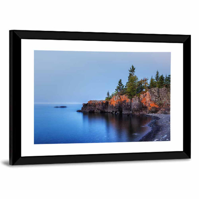 Lake Superior Cliffside Wall Art as a framed print