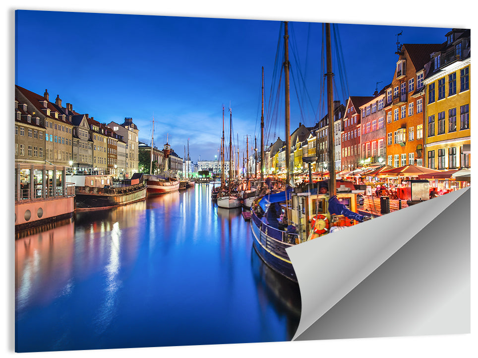 Nyhavn Canal at Dusk Wall Art