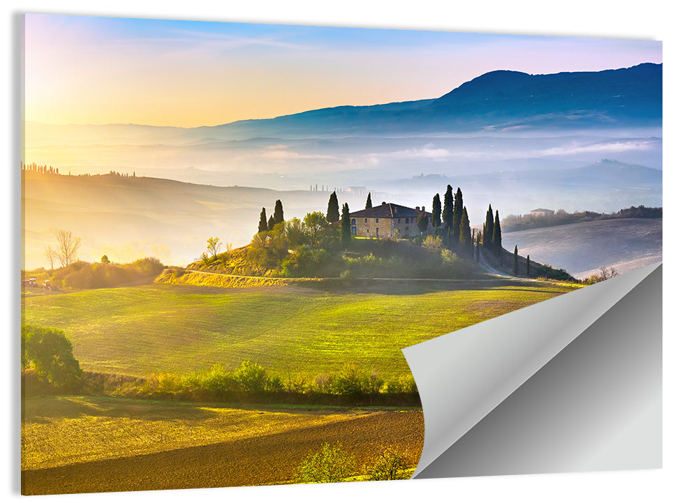 Tuscan Morning Landscape Wall Art, poster print, landscape