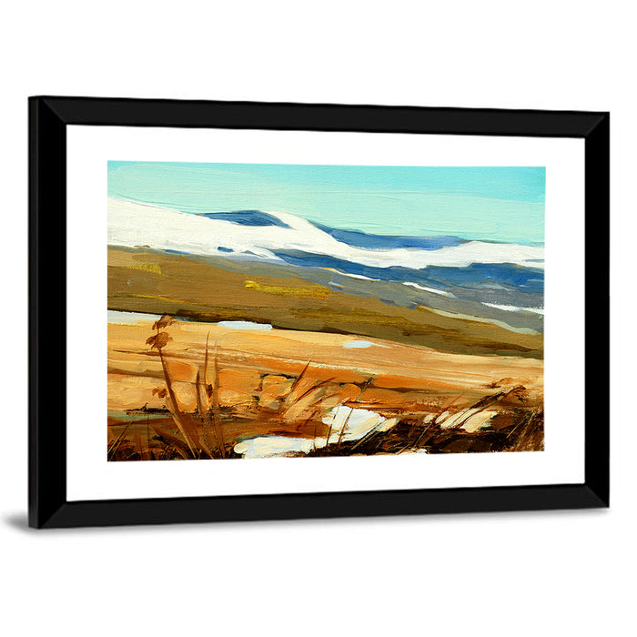 Spanish Mountain Abstract Wall Art as a framed print
