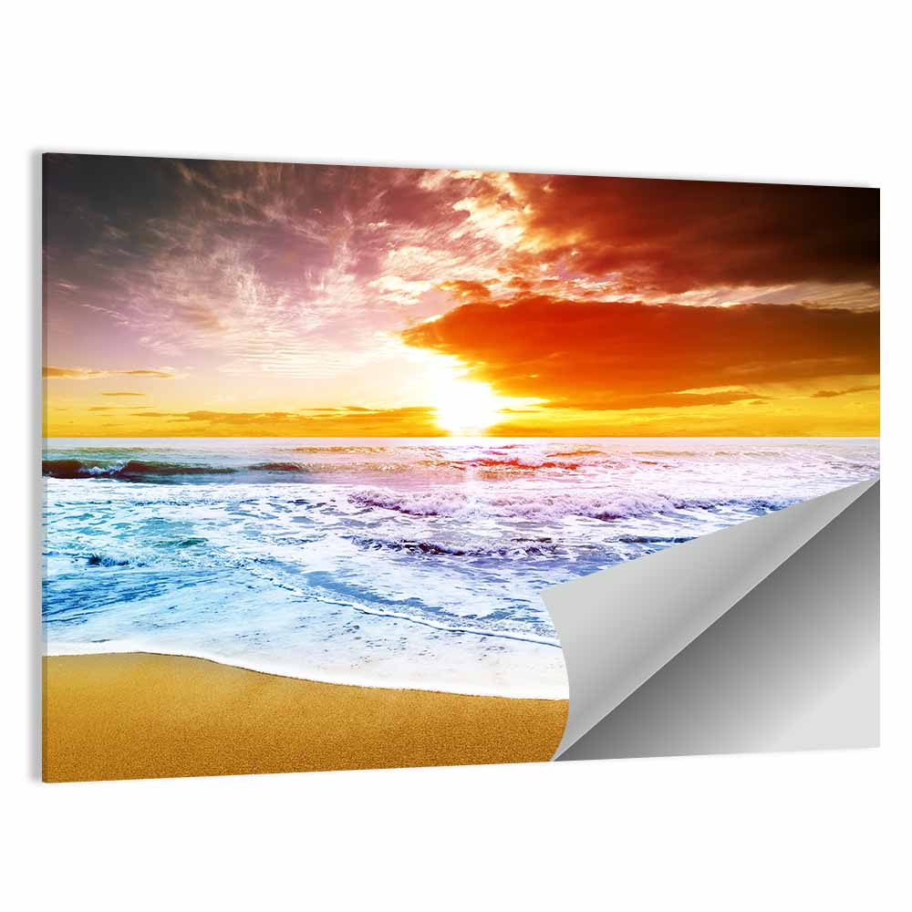 Golden Beach Sunset Wall Art