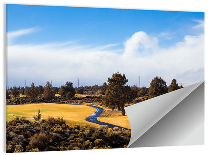 Central Oregon Golf Course with Winding Path Wall Art