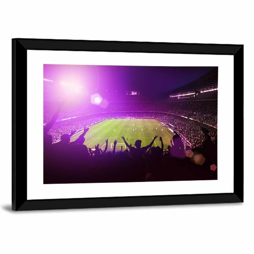 Night Football Stadium Crowd Wall Art
